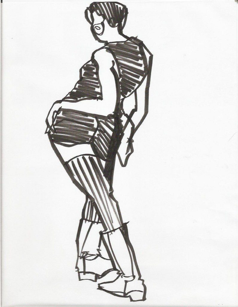 live fashion model drawing