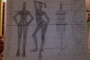Model Drawing, Plumbline, Proportion, Balance and Movement for fashion Drawing by Laura Volpintesta, fashion illustration tribe