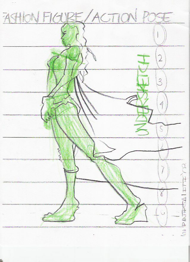 profile fashion figure sketch proprotions laura volpintesta