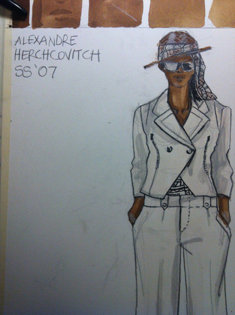 Fashion Design Project presentation Dress by Alexandre Herchcovitch SS07 Illustrated by Laura Volpintesta Fashion Illustration Tribe 2013