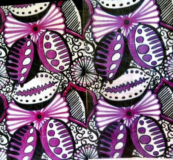 print repeat tile . African inspired bonatical fashion fabric printed pattern fashion illustration byLaura Volpintesta