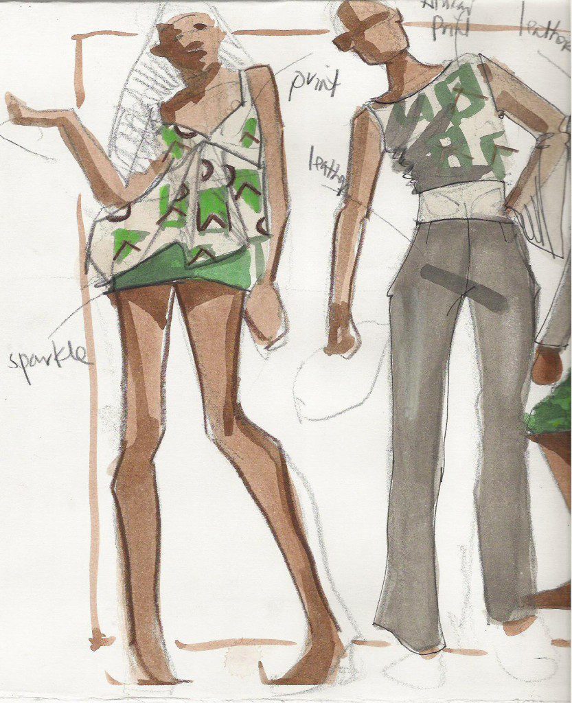 African print fashion illustration fabric renderings Laura Volpintesta