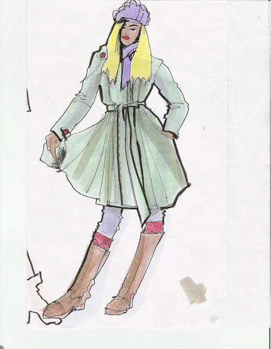 Laura Volpintesta, fashion design illustration from live model, markers- gouache or markers for fashiuon sketching?