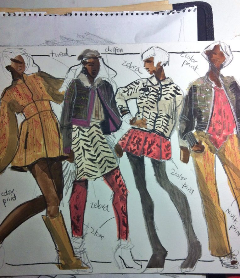 fashion croquis/ fashion illustrations in gouache by Laura Volpintesta
