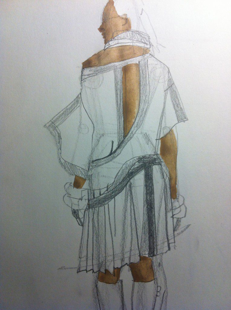Laura Volpintesta Fashion Illustration Tribe Fashion Illustration gouache and pencil dress by Alexandre Herchcovitch SS07