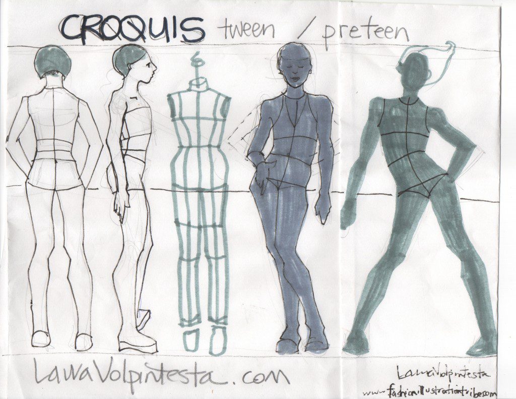tween fashion croquis fashion templates preteen tween fashion design Laura Volpintesta