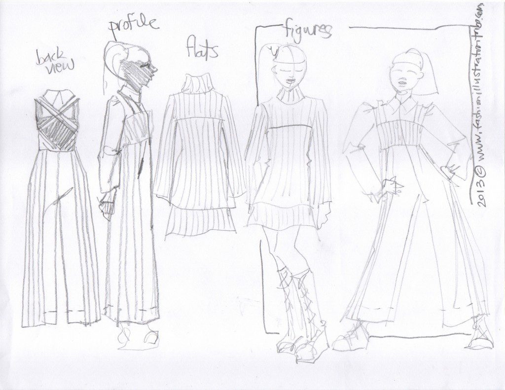 Laura Volpintesta fashion croquis preteen tween fashion design sketches and flats