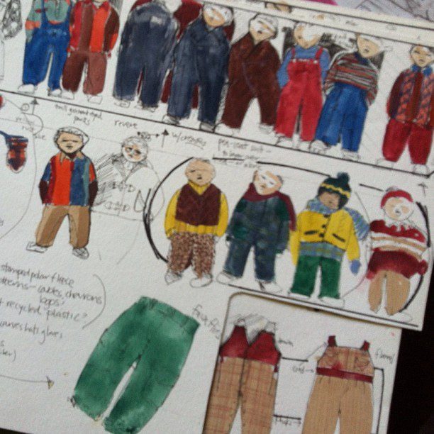 Childrenswear fashion illustrations and flats Laura Volpintesta, Fashion Illustration Tribe, Volpintesta 1995 Croquis Fashion Design sketchbook Baby Boys/ Gap