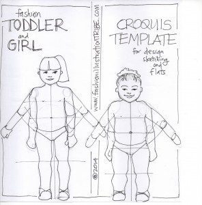 toddler Laura Volpintesta, Fashion Illustration Tribe, FAshion croquis template girl, and toddler girl for flats and design sketching