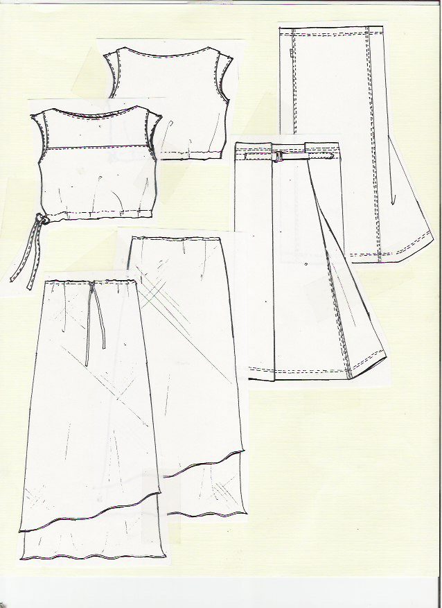 flats to scale from fashion design samples
