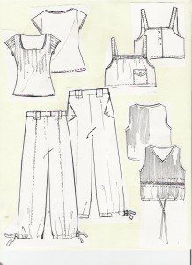 Designing fashion with fashion flat sketches