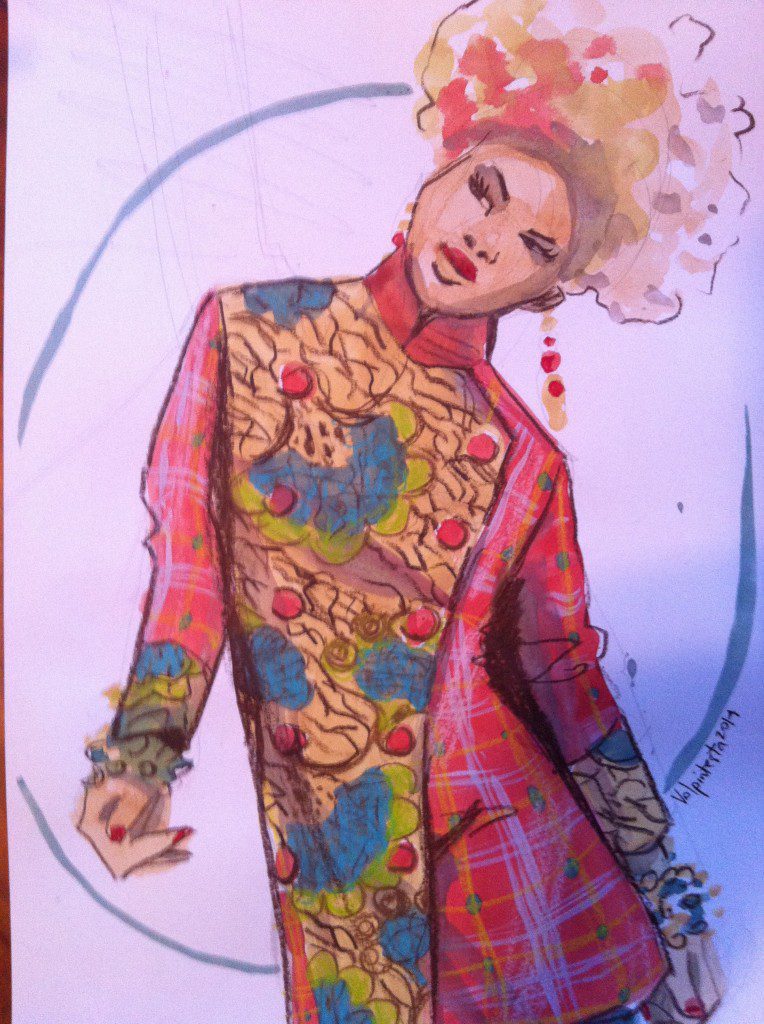 African print fashion illustration about Laura Volpintesta