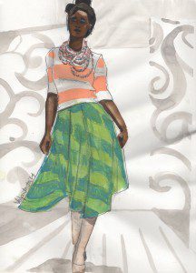 fashionillustrationtribe laura volpintesta afw designer african fashion week runway illustration gouache