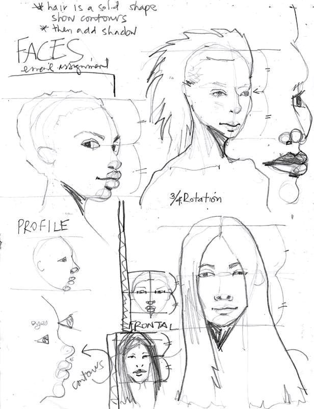 DRawing faces in proportion: reference sheets