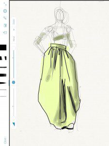 Digital fashion illustration on the iPad by Laura Volpintesta, Fashion Illustration Tribe