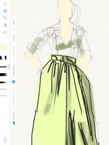 step by step fashion illustraton process by Laura Volpintesta using ipad and adobe apps.