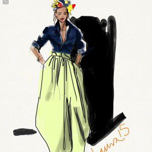 Digital fashion illustration on the iPad by Laura Volpintesta, Fashion Illustration Tribe