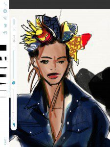 Digital fashion illustration on the iPad by Laura Volpintesta, Fashion Illustration Tribe