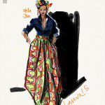 Sketching Stella Jean African Print Fashion Illustrated by Laura Volpintesta, Fashion Illustration Tribe