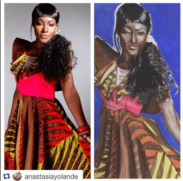 Dress by Kaela kaye, Illustrated by laura Volpintesta, African print fashion design