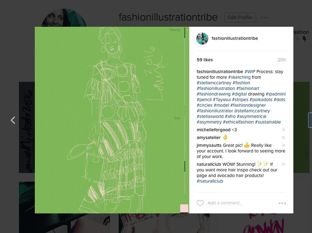 fashion Illustrators Laura Volpintesta, Stella McCartney dress