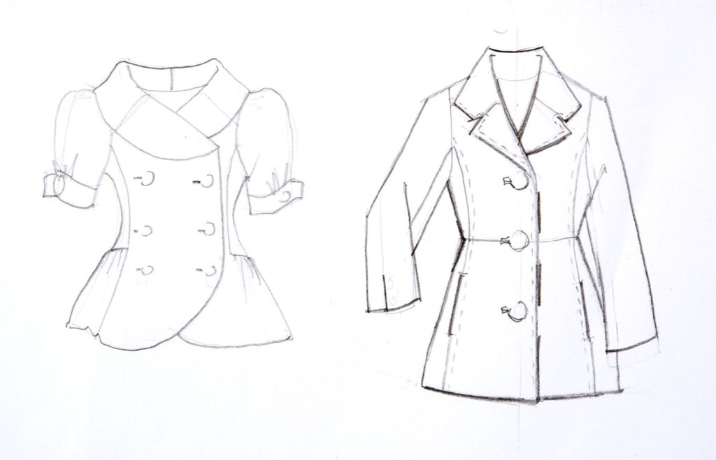 Fashion design shop flat sketch online