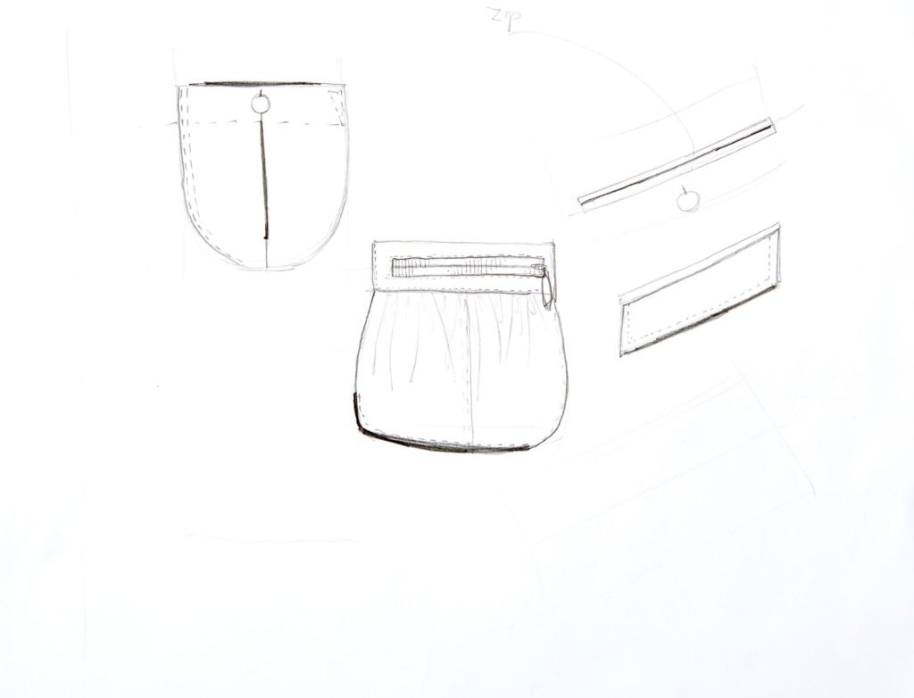 fashion designing with flats- sketching pockets