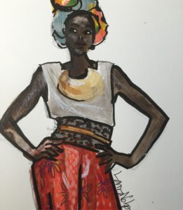 fashion illustration in gouache by Laura Volpintesta