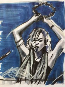 FashionIllustration musicians, dancers. Marker sketch by Laura Volpintesta