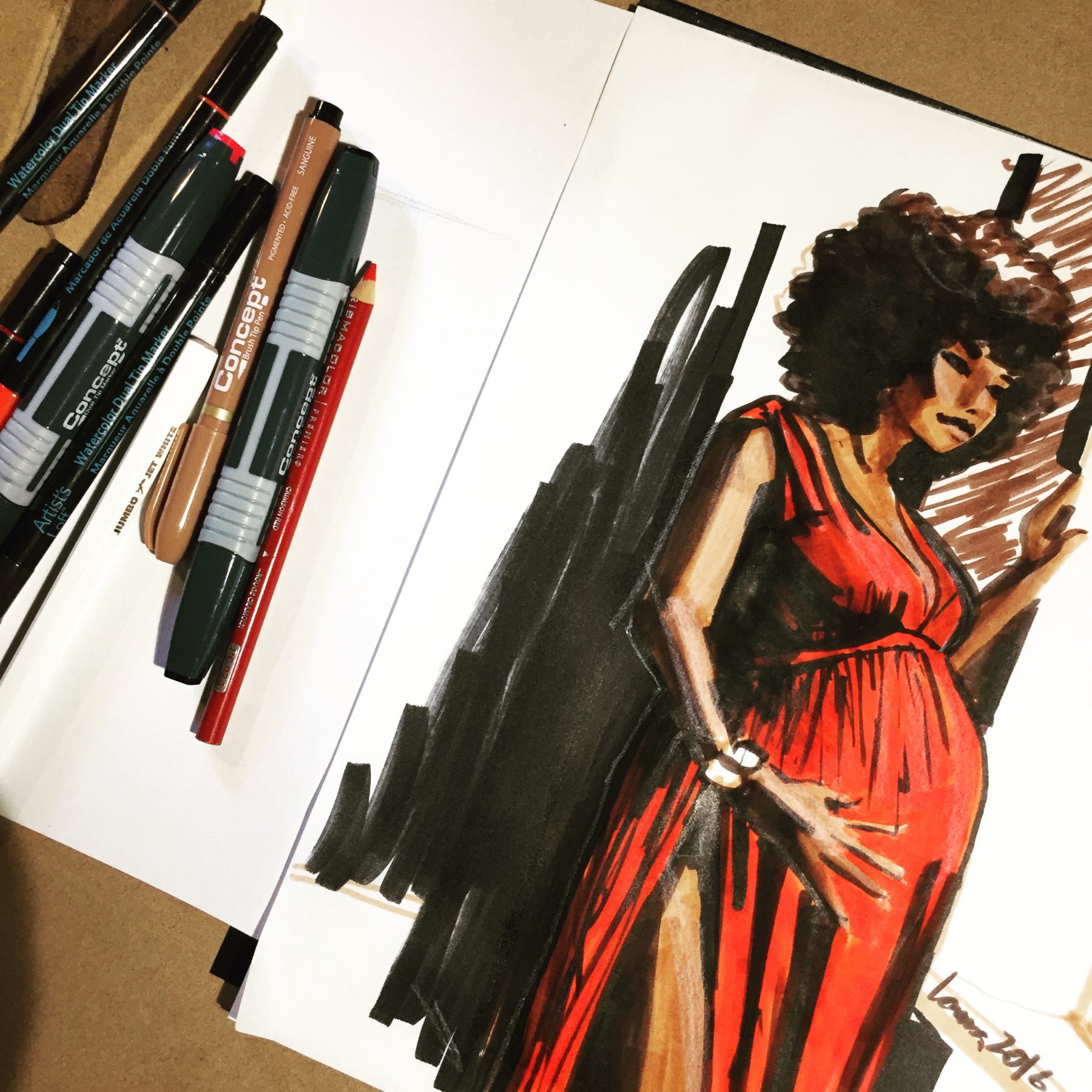 Fashion ILlustration and sketching with Markers- Laura Volpintesta