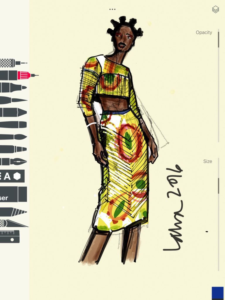 African Print Fashion Sketching