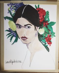 watercolor fashion portrait by Laura Volpintesta