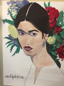 watercolor fashion portrait by Laura Volpintesta
