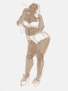 learn fashion figure drawing. This digital fashion figure sketch is digitally created. Laura Volpintesta