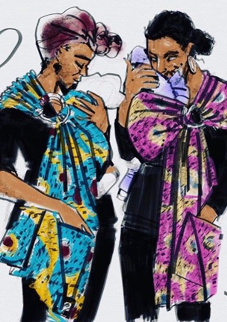 African print fashion illustration about Laura Volpintesta