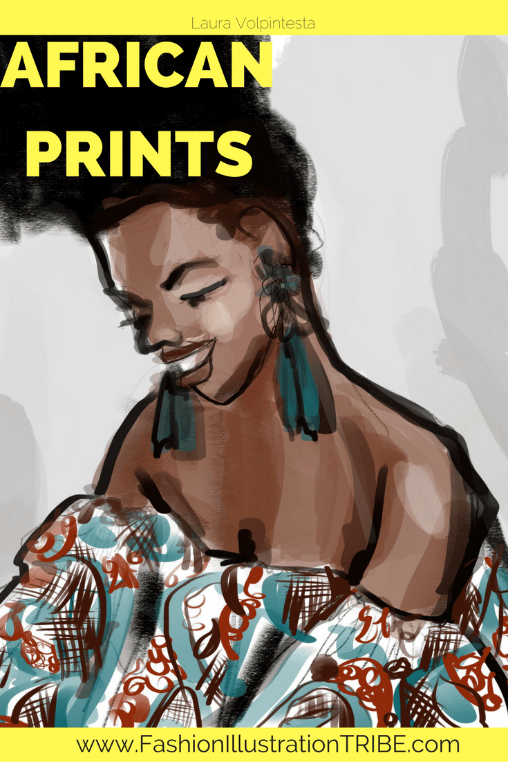 African print fashion illustration about Laura Volpintesta