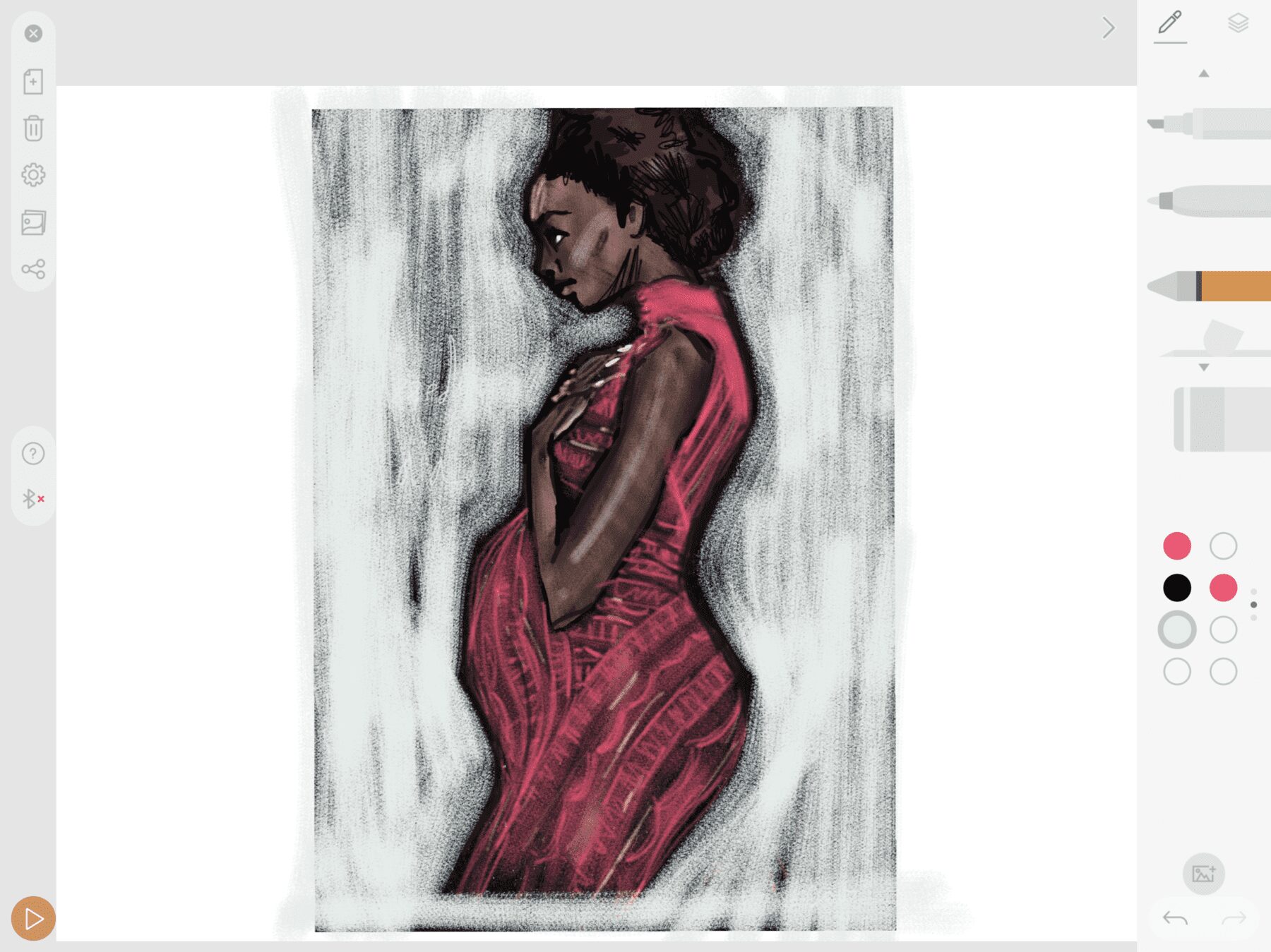 Azzedine Alaia Fashion Illustration by Laura Volpintesta using Imagink app by ISKN