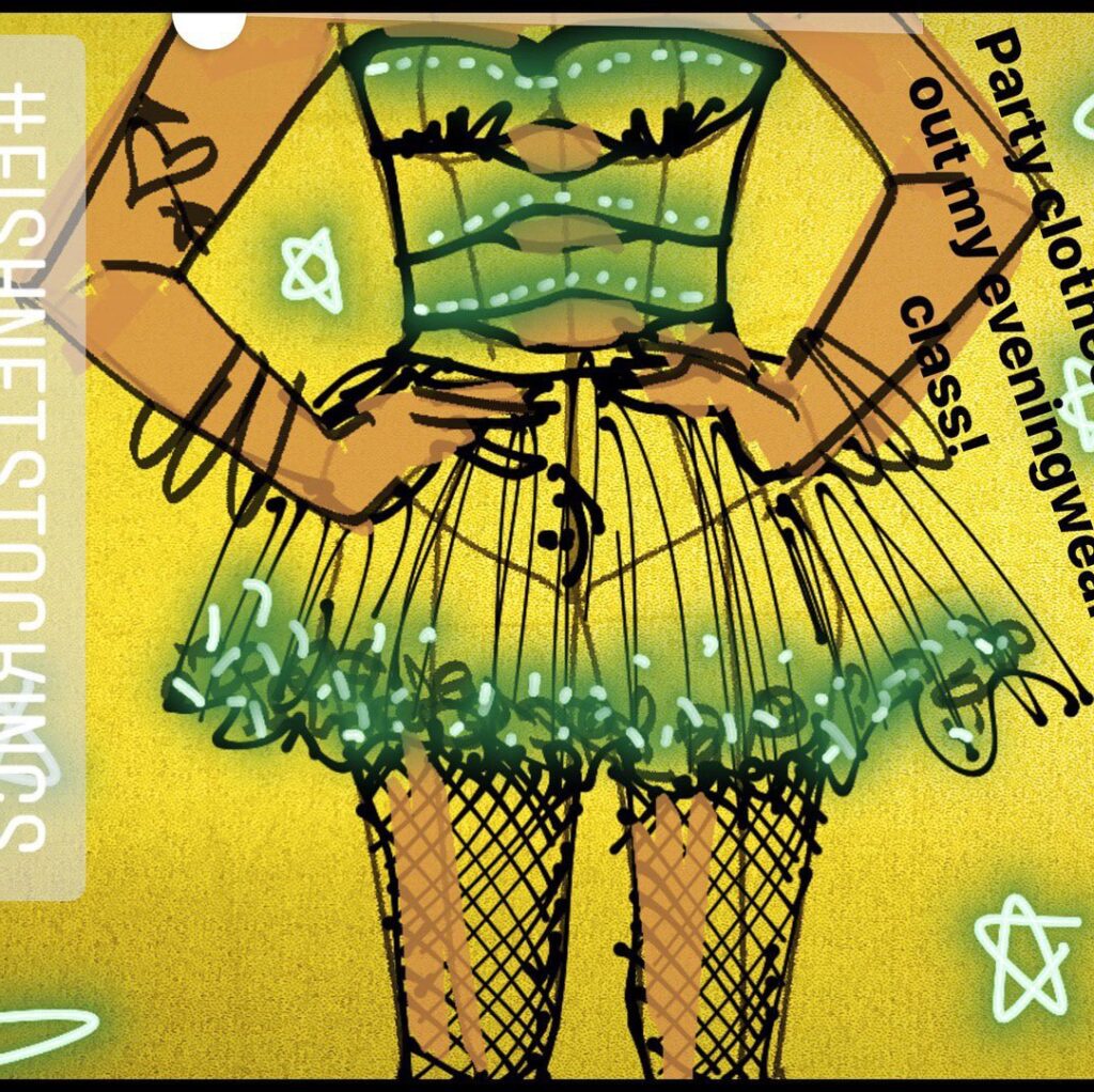 Eveningwear Fashion Illustration in Instagram Stories by Laura Volpintesta