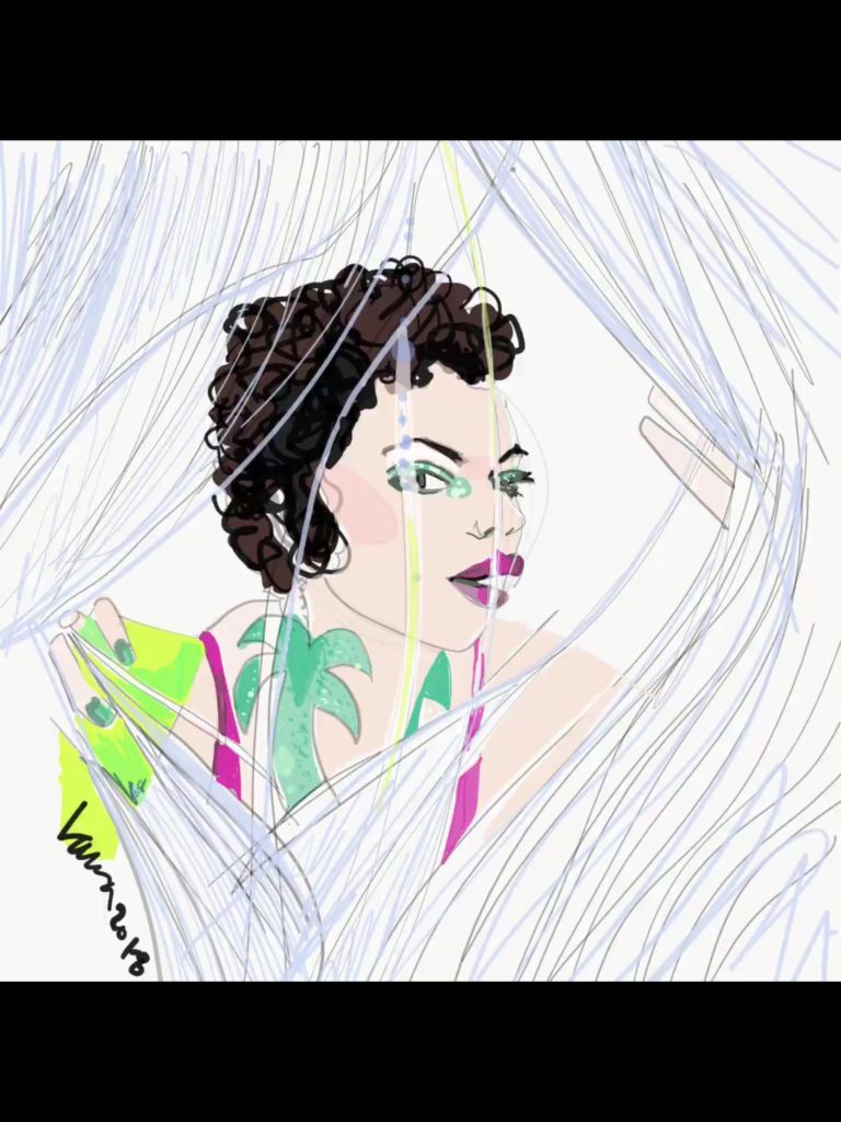 How to draw faces digitally with fashion illustration apps by Laura Volpintesta