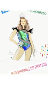 how to draw glitter in fashion illustration by Laura Volpintesta