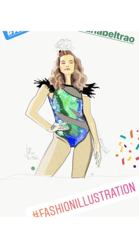 how to draw glitter in fashion illustration