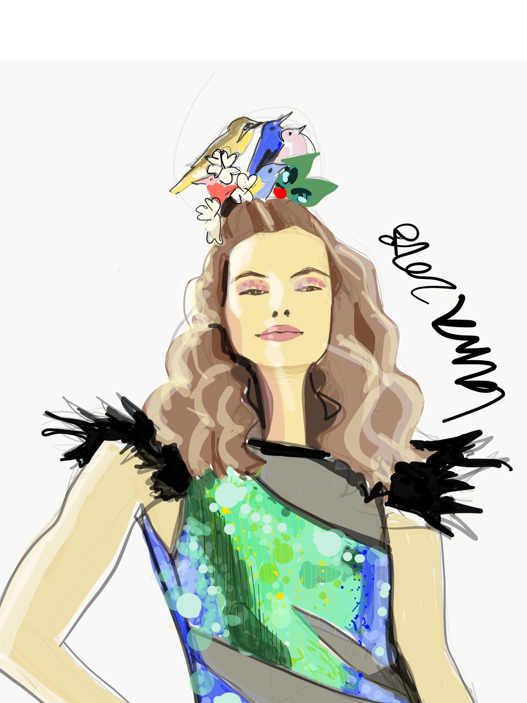 How to draw faces digitally with fashion illustration apps by Laura Volpintesta