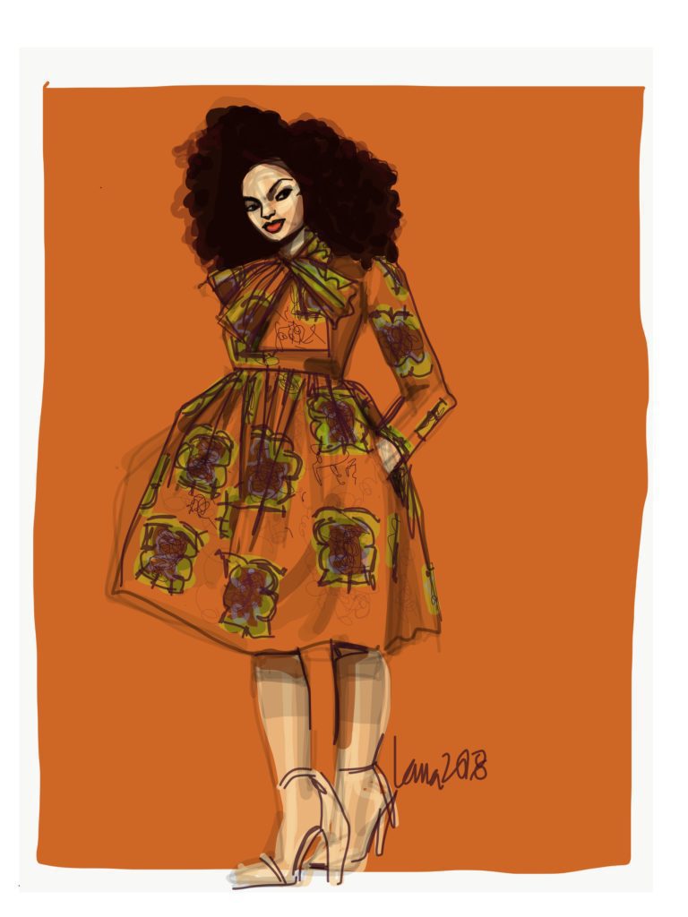 how to draw ankara fashion llustration african print by laura volpintesta