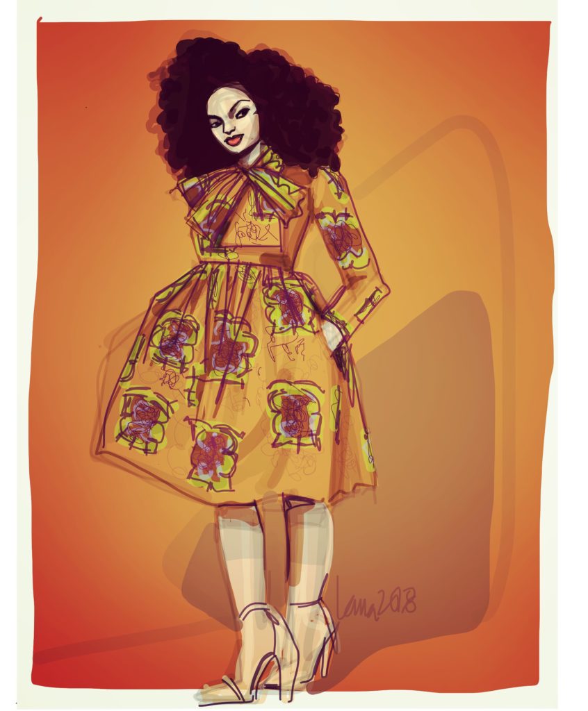 how to draw ankara fashion llustration african print by laura volpintesta