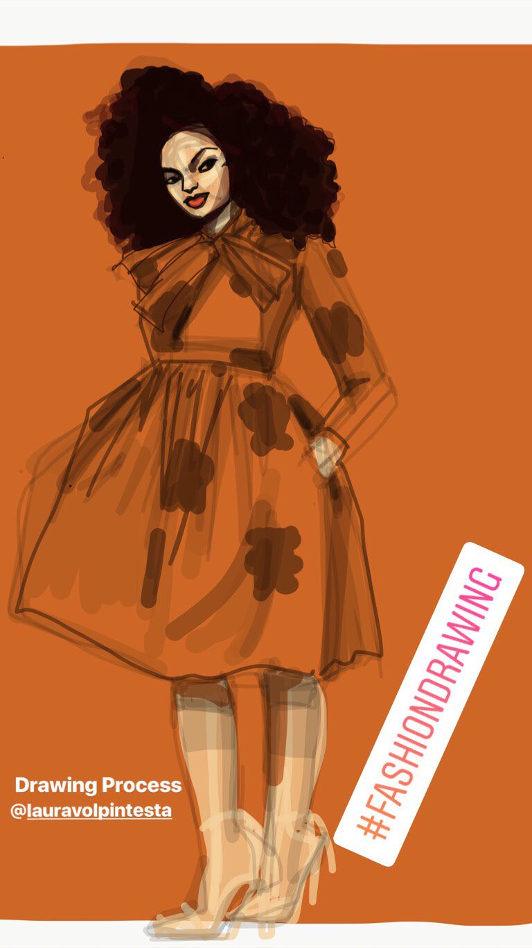 how to draw ankara fashion llustration african print by laura volpintesta