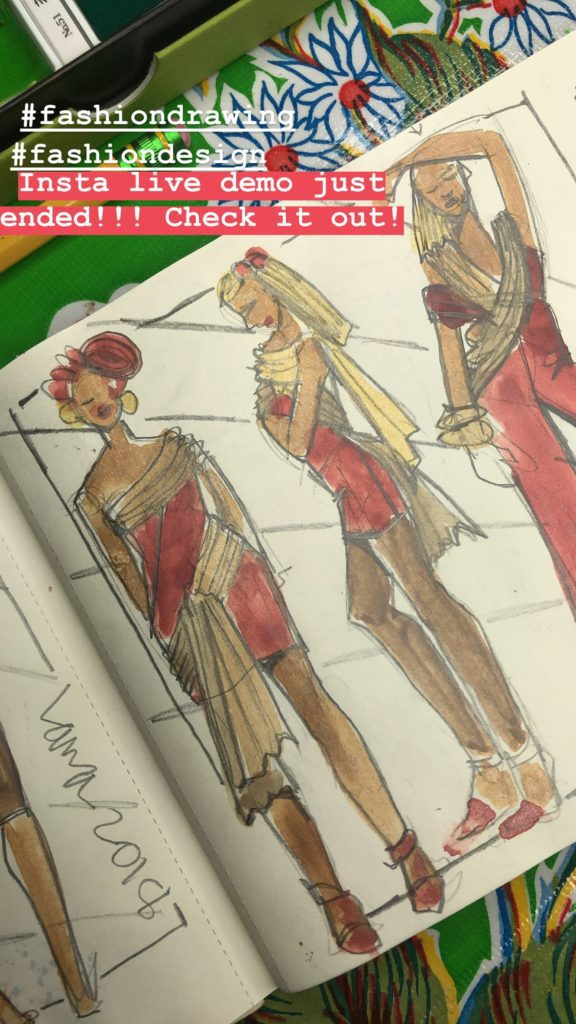 sketching the profile fashion figure by Laura volpintesta