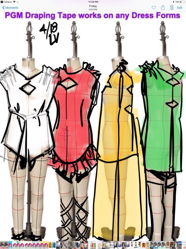 Digital Fashion Design Sketching on the Dress Form