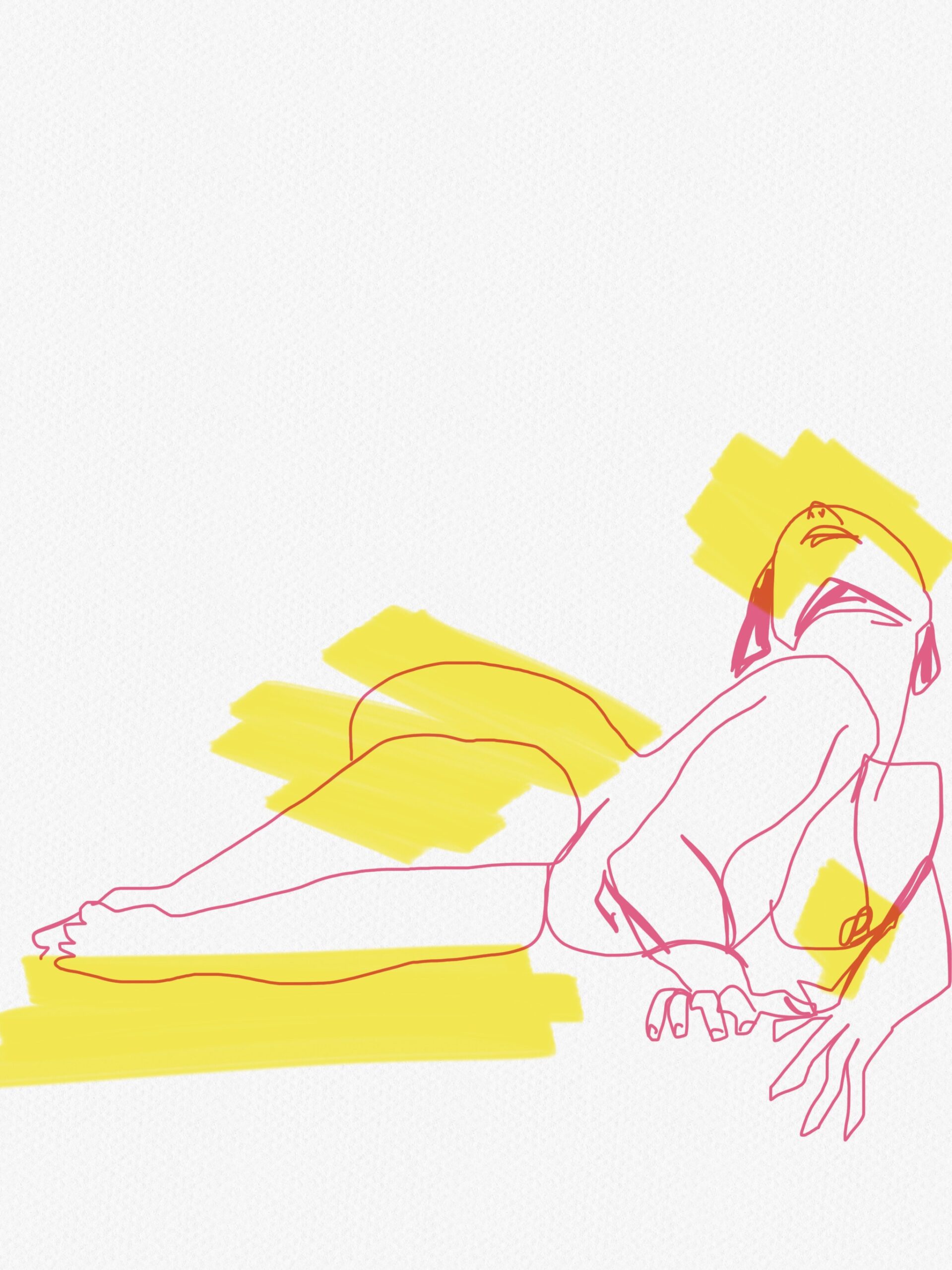 Nude model drawing, drawing and composition, Laura Volpintesta, digital drawing