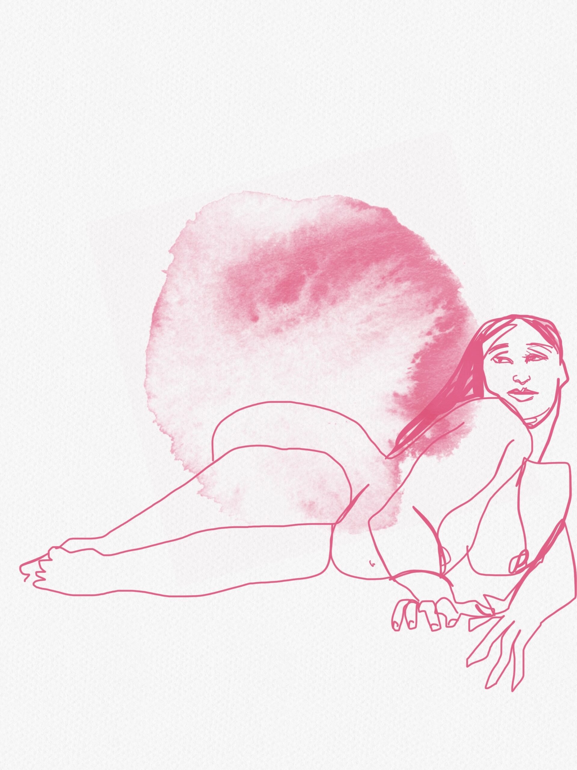 Nude model drawing, drawing and composition, Laura Volpintesta, digital drawing