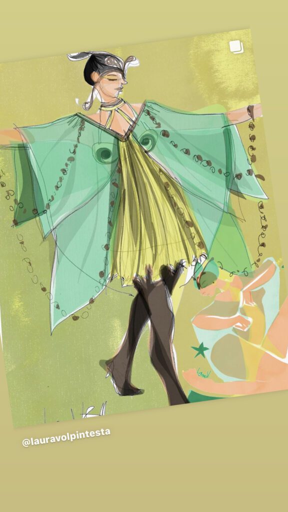 fashion illustration apps: Tayasui Sketches app on iPad with laura Volpintesta illustration apps